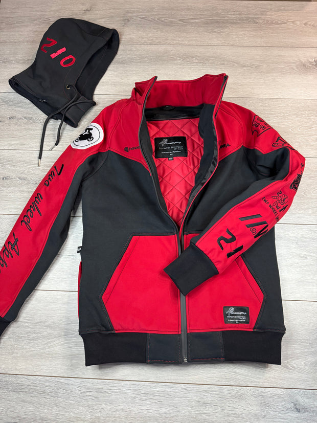 2WA Men's ELITE Level II Armoured MXC Rich Red Combination OFFICIAL TRIBUTE Jacket