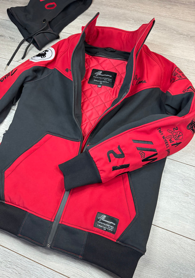 2WA Men's ELITE Level II Armoured MXC Rich Red Combination OFFICIAL TRIBUTE Jacket
