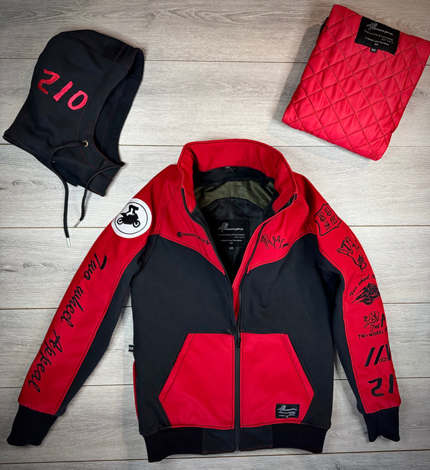2WA Men's ELITE Level II Armoured MXC Rich Red Combination OFFICIAL TRIBUTE Jacket