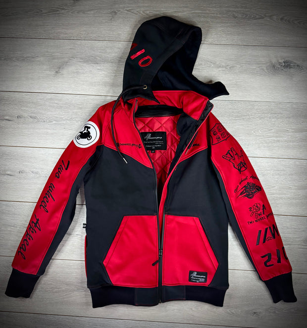 2WA Men's ELITE Level II Armoured MXC Rich Red Combination OFFICIAL TRIBUTE Jacket