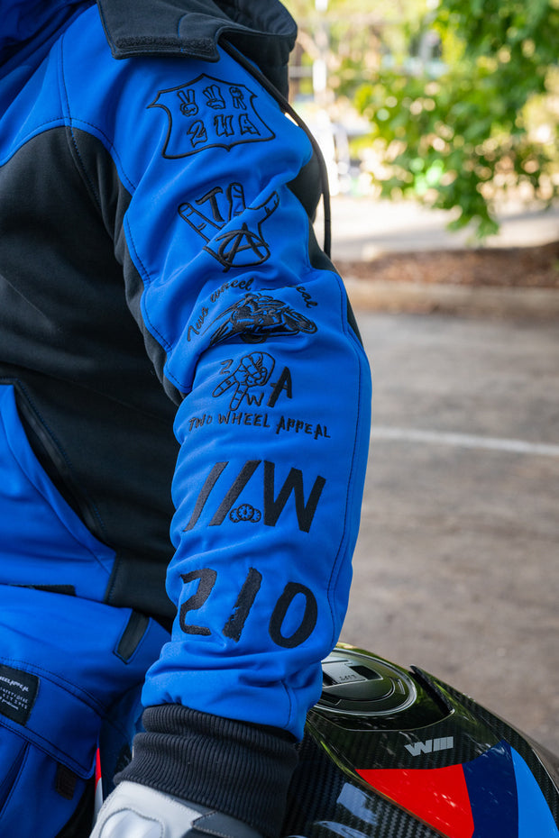 2WA Men's ELITE Level II Armoured MXC Bold Blue Combination OFFICIAL TRIBUTE Jacket