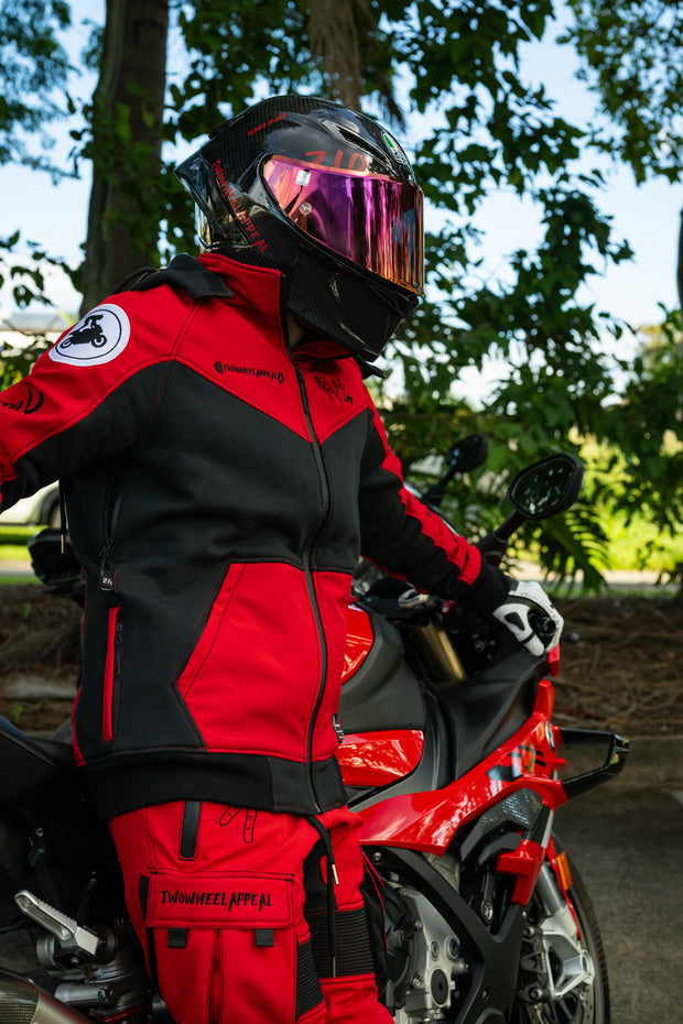 2WA Men's ELITE Level II Armoured MXC Rich Red Combination OFFICIAL TRIBUTE Jacket