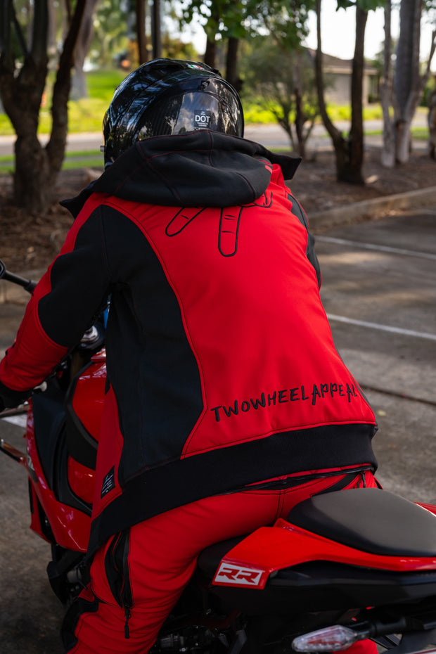 2WA Men's ELITE Level II Armoured MXC Rich Red Combination OFFICIAL TRIBUTE Jacket