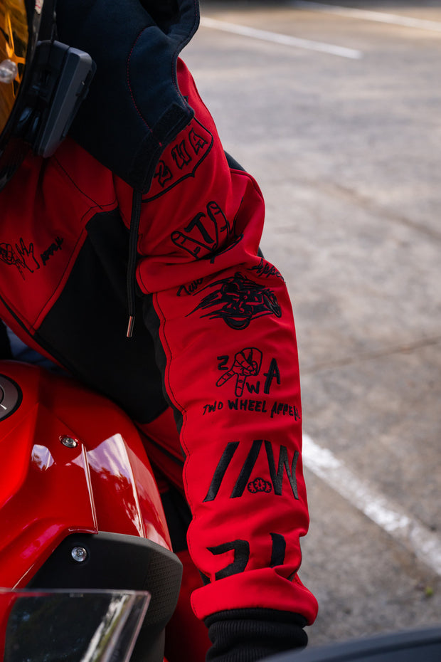 2WA Men's ELITE Level II Armoured MXC Rich Red Combination OFFICIAL TRIBUTE Jacket