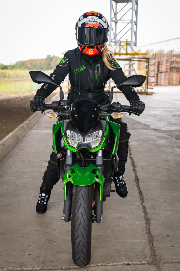 2WA™ Ladies ELITE Level II Armoured Black 210 GREEN softSHELL® RYDERZ Joggers