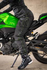 2WA™ Ladies ELITE Level II Armoured Black 210 GREEN softSHELL® RYDERZ Joggers