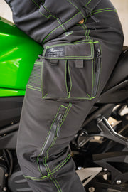 2WA™ Ladies ELITE Level II Armoured Black 210 GREEN softSHELL® RYDERZ Joggers