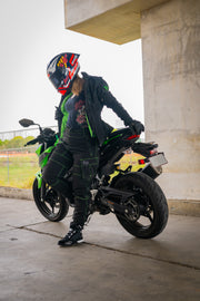 2WA™ Ladies ELITE Level II Armoured Black 210 GREEN softSHELL® RYDERZ Joggers