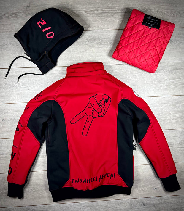 2WA Men's ELITE Level II Armoured MXC Rich Red Combination OFFICIAL TRIBUTE Jacket