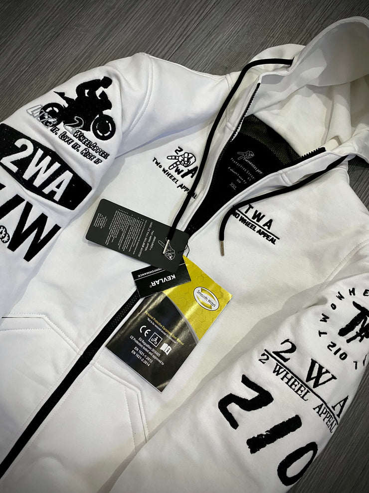 2WA Level II WHITE OFFICIAL V2 Hoodie with DuPont™ Kevlar® & Body Armor