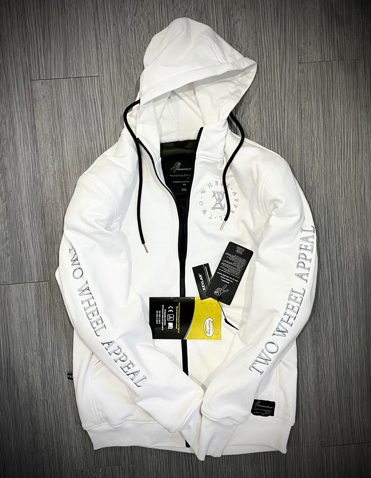 2WA Level II WHITE CLASSIC Hoodie with DuPont™ Kevlar® & Body Armor